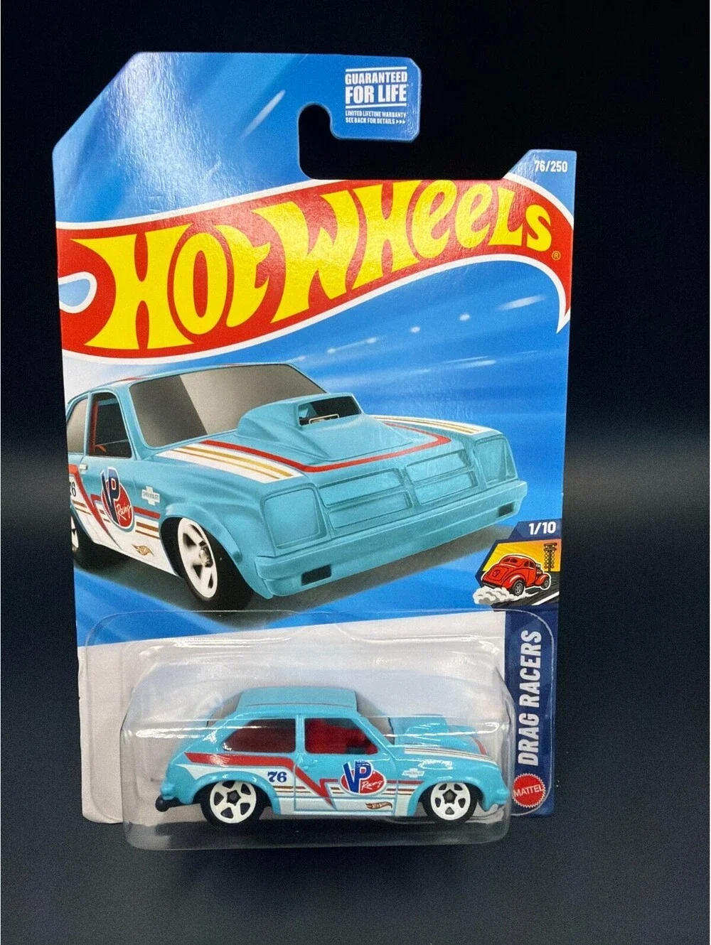 Hot Wheels 76 Chevy Chevette Sky Blue VP Racing Drag Racer 76/250 JJJ40 2025 New